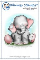 FÖRBESTÄLLNING - Jelly Bean elephant rubber stamp - Stämpel med en elefant från Whimsy Stamps ca 7,5*7,5 cm