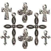 Silver and black metal crosses from Cousin