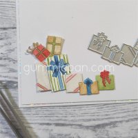 Christmas gifts die from Gummiapan ca 66,5 x 46,5 mm