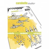 Keep swimming fish rubber stamp set - Stämpelset med fiskar från Kate Crane / Carabelle Studio A6