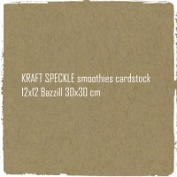 KRAFT SPECKLE smoothies cardstock 12x12 - Naturfärgat papper från Bazzill 30x30 cm
