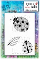 Ladybugs stamp set - Stämpelset med nyckelpigor från Rubber Dance Stamps 6*4,5 cm
