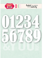 large numbers die set - Sifferstansmallar från Craft & You ca 3,5 cm höga