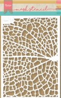 Tiny's leaf grain stencil - Schablon med lövtextur från Marianne Design A5