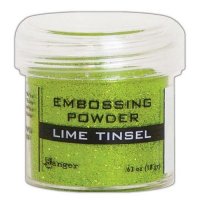 Lime tinsel embossing powder - Limegrön-glittrigt embossingpulver från Ranger