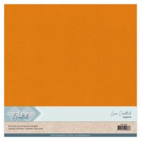 TANGERINE orange Linen Cardstock 10 pcs from Card Deco 30,5x30,5 cm