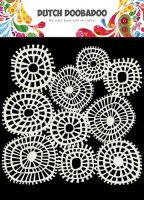Linnen circles stencil - Schablon med roliga cirklar från Dutch Doobadoo 15*15 cm