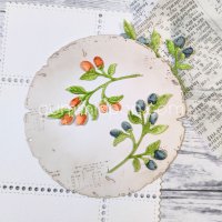 Small berry twig die from Gummiapan ca 33 x 55 mm