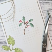 SMALL HOLLY TWIG die Liten järnekskvist from Gummiapan ca 38,5 x 43,5 mm