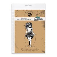LITTLE MOMENTS girl skip rope rubber stamp - Gummistämplar med flicka som hoppar rep från Cosmic Shimmer