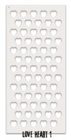 Love heart 1 stencil - Schablon med hjärtan från Polkadoodles 10x20 cm