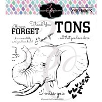 FÖRBESTÄLLNING - Love you tons elephants clear stamp set - Stämpelset med elefant från Colorado Craft Company 15*15 cm