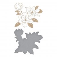 MAGNOLIA Glimmer Blooms Glimmer Hot Foil Plate & Die - Värmeplatta och stansmall från Spellbinders ca 8,9x7,9 cm