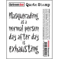 FÖRBESTÄLLNING - Masquerade rubber stamp - Stämpel om normalitet från Darkroom Door 8,4*5,9 cm