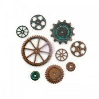 Mechanicals metal decorations - 9 st kugghjul i metall från Finnabair / Prima Marketing inc