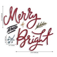 FÖRBESTÄLLNING - Merry & Bright word die set - Stansmallar med engelska ord från Tim Holtz / Sizzix