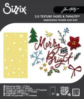 MERRY & BRIGHT die + star embossing folder set - Stansmallar och embossingfolder från Tim Holtz Sizzix