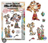 MERRY WOOFMAS Christmas dog clear stamp set - Stämpelset med julhundar från AALL & Create A6