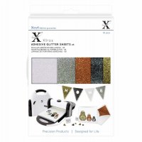 METALLICS Adhesive Glitter Sheets (10pcs) - Självhäftande glitterark från Xcut A5