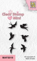 MINI BIRDS 2 clear stamp set - Stämpelset med små fåglar från Nellie Snellen