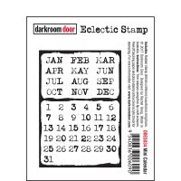 Mini calendar rubber eclectic stamp - Stämpel med kalender från Darkroom Door 8,4*5,9 cm