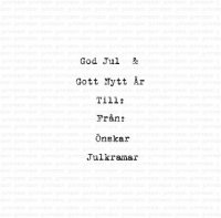 MINIJULSTÄMPELSET svenska textstämplar från Gummiapan max 3,5 mm höga