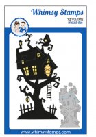 Mini slim tree house die set Halloween - Spökhusstansmallar från Whimsy Stamps
