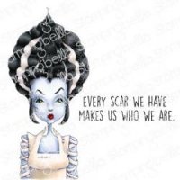 Mochi bride of Frankenstein rubber stamp from Stamping Bella