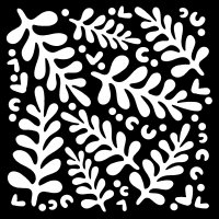 Modern Leaves Stencil - Schablon med blad från Woodware 15x15 cm
