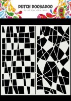 Mosaic Line slimline stencil set - Schabloner med geometriska former från Dutch Doobadoo 21x21 cm