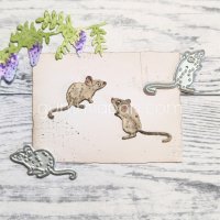 MOUSE MICE die set MÖSS from Gummiapan ca: 21,5 x 21,5 mm, 26,5 x 13,5mm