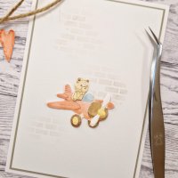 Teddy bear in an airplane die set from Gummiapan 51 x 38,5mm