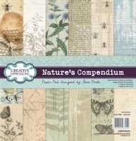 NATURE'S COMPENDIUM paper pack 8x8 - Mönsterpapper med naturtema från Sam Poole Creative Expressions 20x20 cm