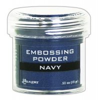 Navy blue metallic embossing powder - Marinblå-metallicfärgat embossingpulver från Ranger