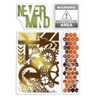 Never Mind Bad girls clear stamp set - Stämpelset med stök och kugghjul från Ciao Bella 10x15 cm