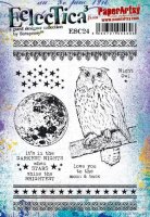 Night owl rubber stamp set E³ Scrapcosy 24 - Stämpelset med nattuggletema (uggla) från PaperArtsy A5