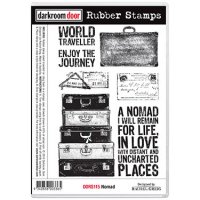 FÖRBESTÄLLNING - Nomad travel suitcases rubber stamp set - Stämpelset med resetema från Darkroom Door 17*11 cm