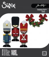 YULETIDE HARVEY wreath + nutcracker die set - Halvkrans + nötknäpparstansmallar från Tim Holtz Sizzix