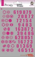 Numbers stencil - Schablon med siffror och diverse mönster från Pronty A5