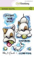 Odey and friends 1 dog clear stamp set - Stämpelset med hund- och textstämplar från CraftEmotions A6