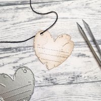 OLD HEART NOTE die hjärtnotis from Gummiapan ca: 47,5 x 44,5 mm