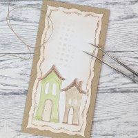 OLD HOUSES die set from Gummiapan ca 28,5 x 52,5 , 31 x 64,5 mm