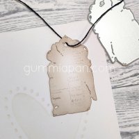 OLD TAG die gammal tag from Gummiapan ca: 38 x 67 mm