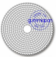 Open scalloped circles die set - Runda stansmallar med öglor från Gummiapan Ø 25 - 135 mm