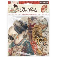 ORIENTAL GARDEN die cuts - Tjocka dekorationer med Asientema från Stamperia