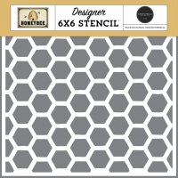 OUR BEEHIVES HEXAGONS stencil - Schablon med sexkantigt mönster från Carta Bella 15x15 cm