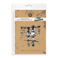 OUR FAVOURITE PLACE girls on the beach rubber stamps - Gummistämplar med flickor vid stranden havet från Cosmic shimmer