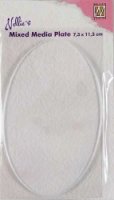 Mixed media plate oval - Oval gelplatta från Nellie Snellen 73*113 mm