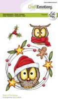 OWLS 4 Christmas Carla Creaties clear stamp set - Stämpelset med julugglor från Studio Light A6
