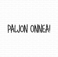 Paljon onnea - Finish rubber stamp with the text many congratulations from Gummiapan 1,9*0,3 cm